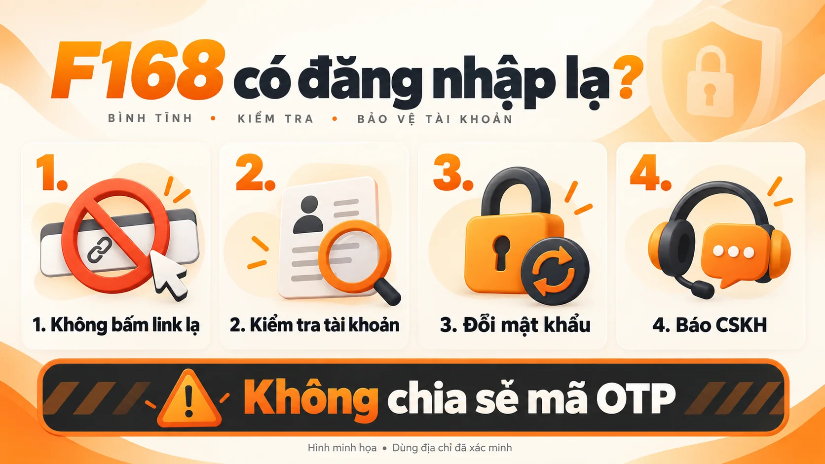 Bốn bước bảo vệ tài khoản khi thấy cảnh báo đăng nhập lạ F168.